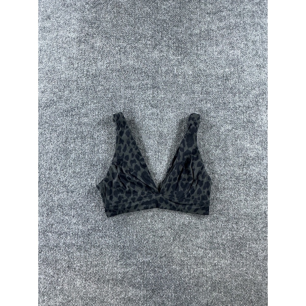 Victorias Secret Leopard Print V-Neck Bralette Green Black Wireless Logo 1933